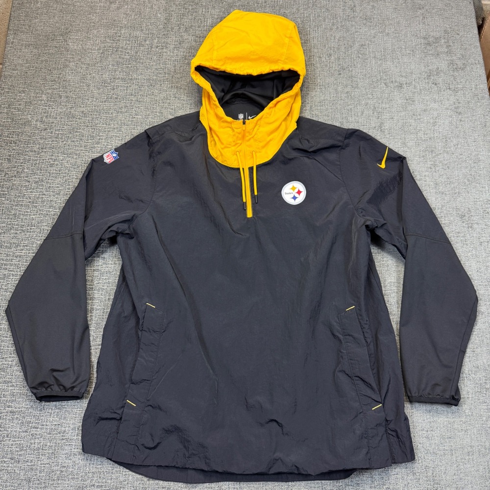 Nike Pittsburgh Steelers On-Field Quarter Zip Windbreaker Mens XXL Black NFL - Picture 2 of 12